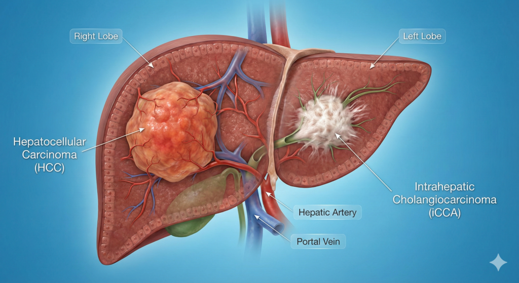 پاتوژنز مقایسه‌ای بدخیمی‌های اولیه کبد