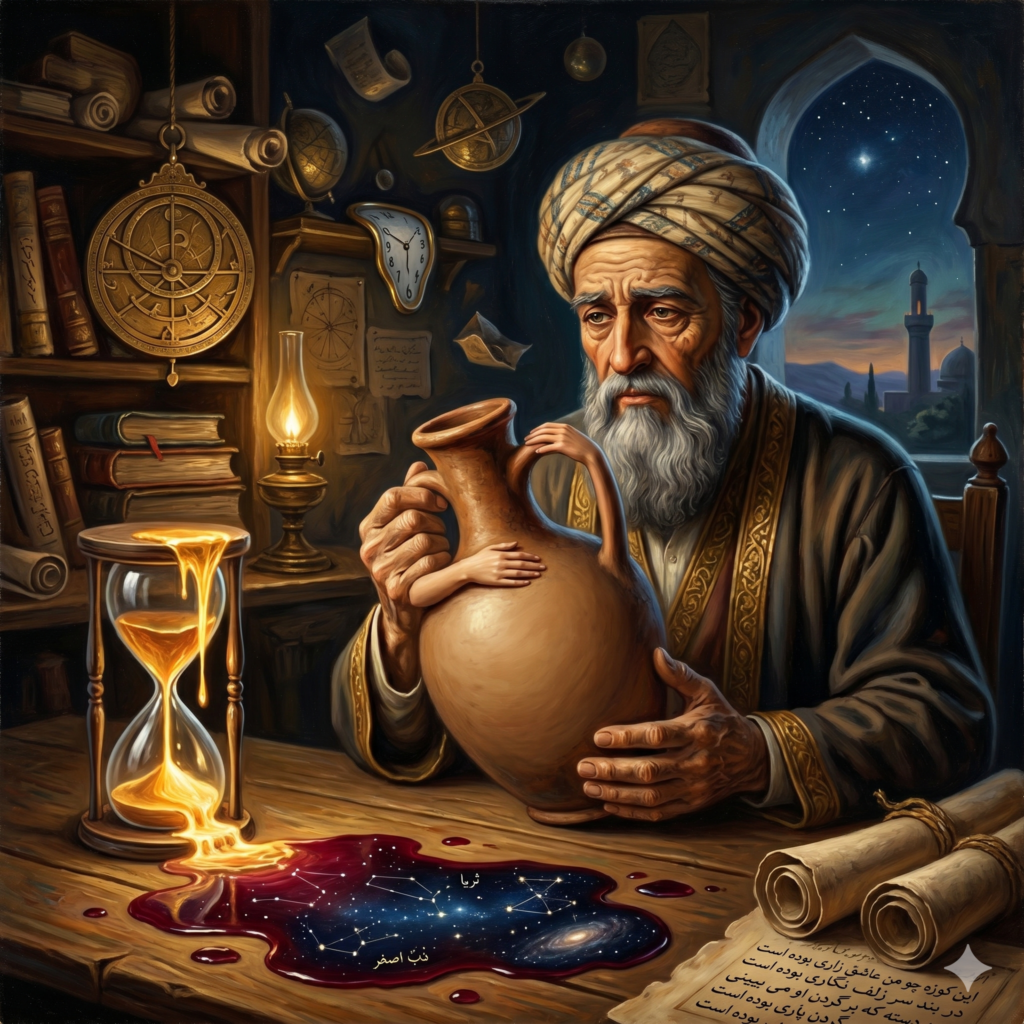 اندیشه عمر خیام: تلاقی جبر زمانی و اضطراب مرگ